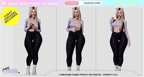 Second Life Marketplace Lyrium Alba Breathing Stand Set