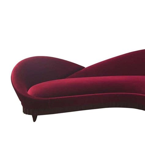 Red Heart Sofa With Solid Mahogany And Red Velvet Fabric Modern