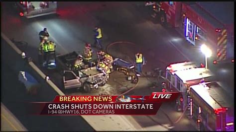 Serious Crash Closes I 94 At Hwy 16 In Waukesha