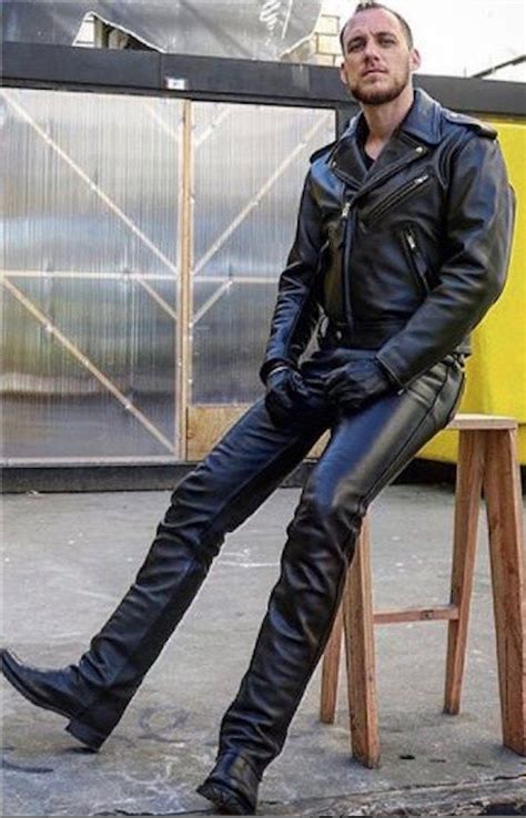 Men In Leather And Boots Photo Leather Pants Mens Leather Clothing