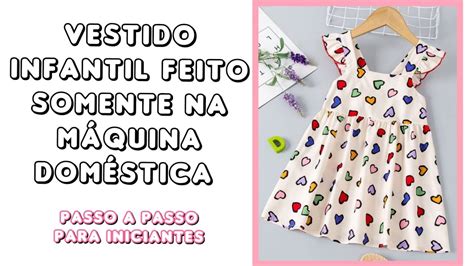 Como fazer vestido infantil fácil para iniciantes Molde grátis How