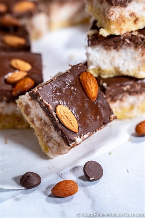 Keto Almond Joy Bars Low Carb Chocolate Coconut Bars