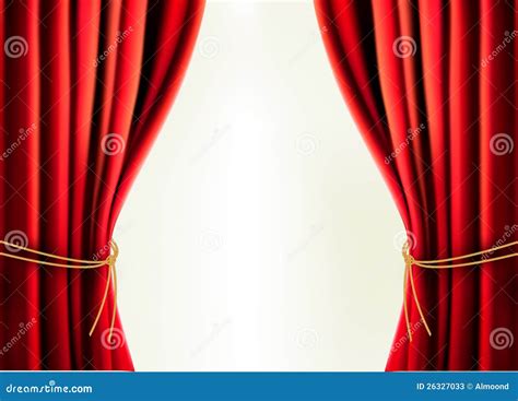 Background With Red Velvet Curtain. Stock Vector - Illustration of ...