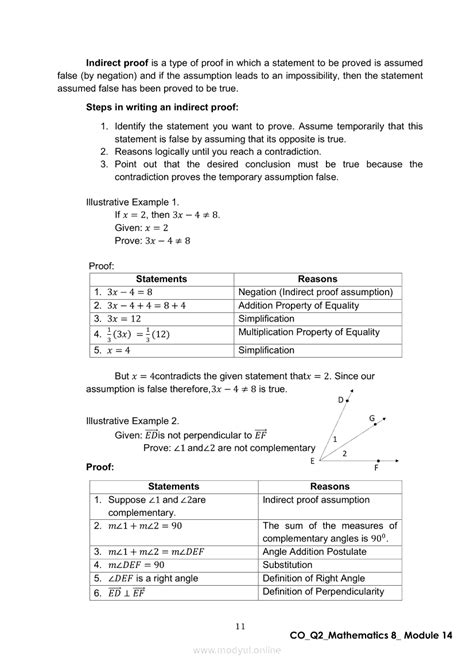 Math 8 Quarter 2 Module 14 Writing Proofs Direct And Indirect