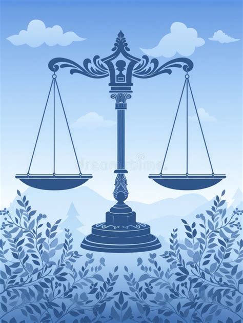 Serene Justice An Elegant Depiction Of Balance Scales With Intricate