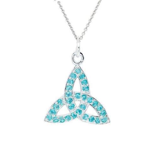 Birthstone Trinity Knot Necklace CladdaghRings