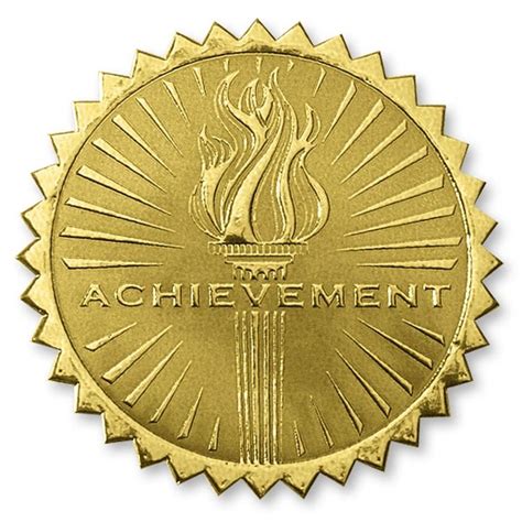 Paperdirect Deluxe Embossed Achievement Torch Gold Foil Certificate