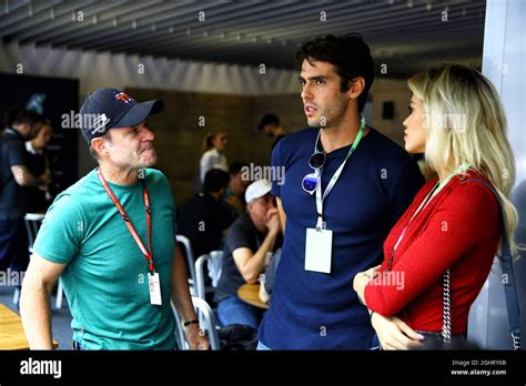 L To R Rubens Barrichello BRA With Kaka BRA Former Football