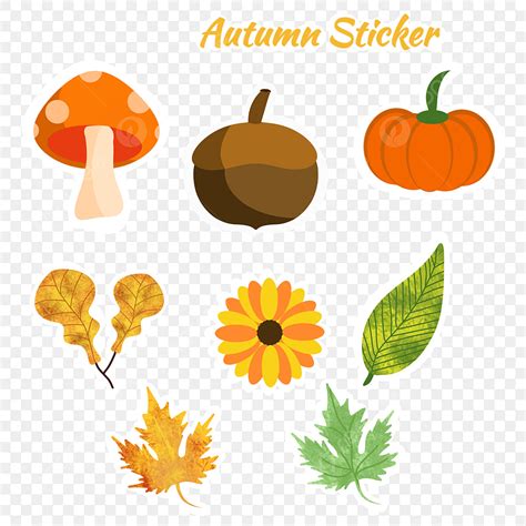 Autumn Sticker Hd Transparent Autumn Sticker Mix Decoration Season