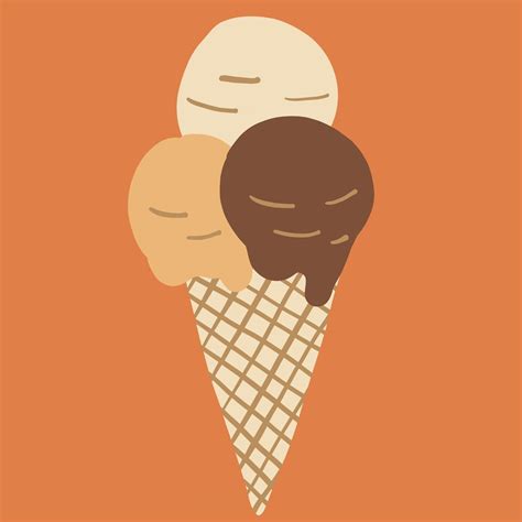 Colorful Freehand Drawing Of A Cone Of Icecream Vector Art At