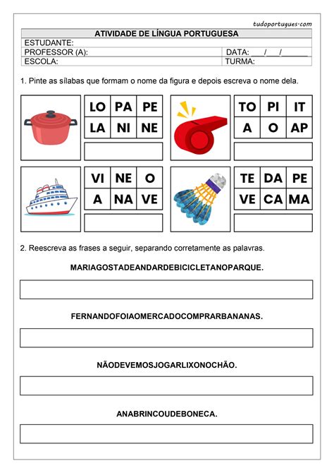 Consciência Fonológica Atividades Práticas Download - Atividades de Consciência Fonológica para Imprimir - Tudo Português