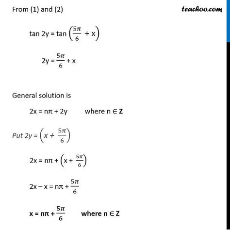 Question 5 Solve Tan 2x Cot X Pi 3 Teachoo Examples