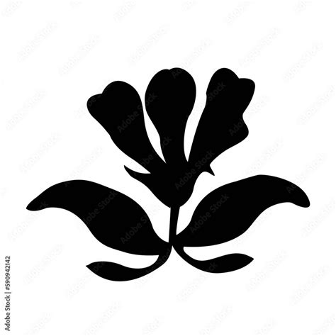 Black flower silhouette. Flower silhouette illustration on transparent ...