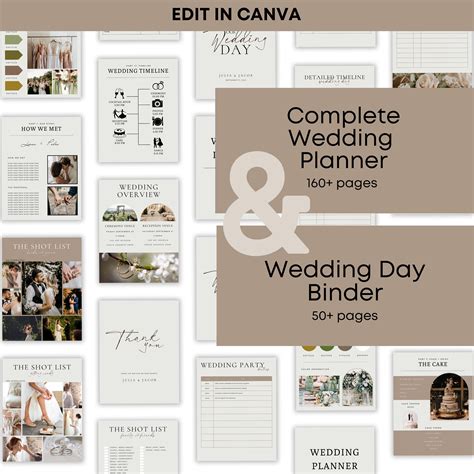 PACKAGED Wedding Day Binder Template Complete Wedding Planner Template