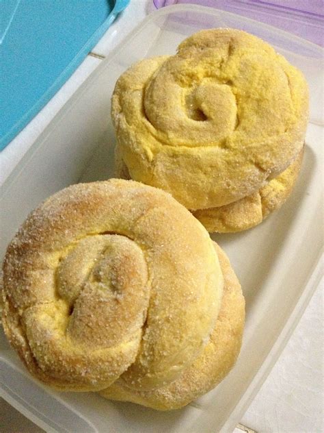 Old Style Ensaymada Soft Baked Bread With Margarine And White Sugar On Top Eapecially W