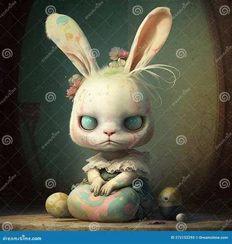 Whimsical Nightmare Bunny Scary Cute Easter Halloween Characters