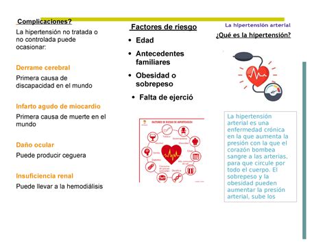 Triptico Hipertencion Complicaciones La hipertensión no tratada o no