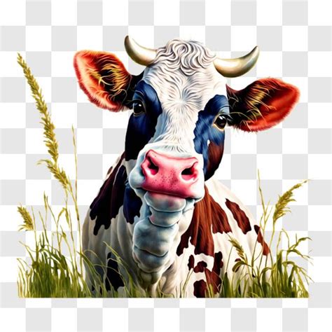 Download Colorful Smiling Cow in Natural Habitat PNG Online - Creative ...