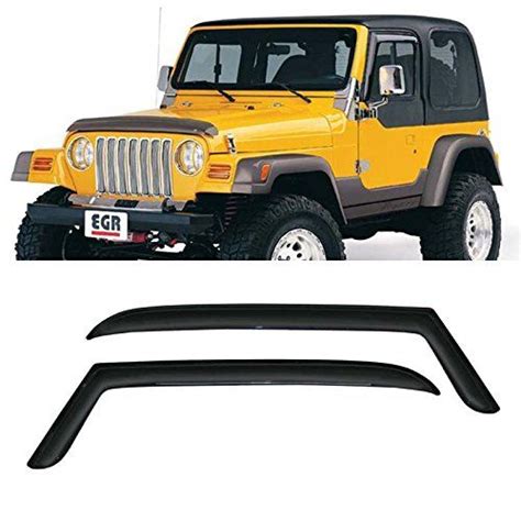 Mifeier 2pc Front Door Sunrain Guard Vent Shade Window Visor Wind Deflector For 9706 Jeep Tj