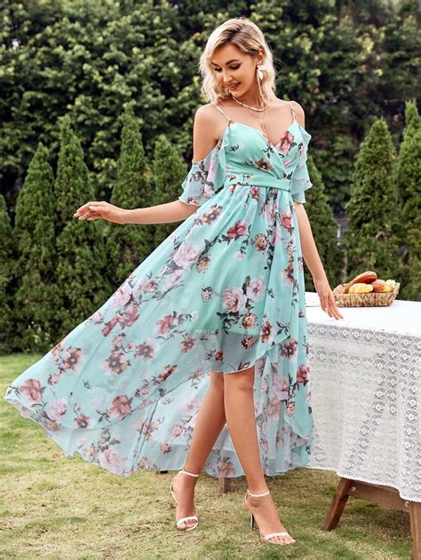 Floral Print Chiffon Bridesmaid Dress Chiffon Summer Dress Floral