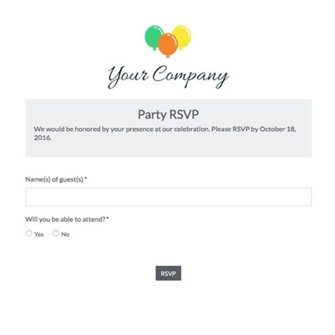 RSVP Form Template | Formstack