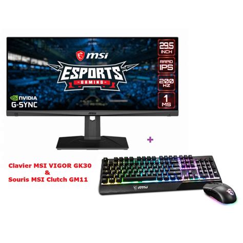 Ecran Gaming Incurvé MSI Optix 29 5 MAG301RF WFHD RGB 200Hz au