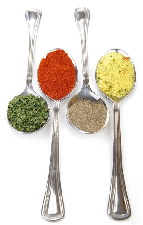 Spices In Measuring Spoons Stock Image Image Of Leaves 3822755