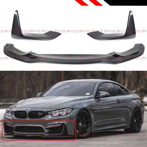 For 2015 2020 Bmw M3 M4 Psm Style Carbon Fiber Front Bumper Lip Side