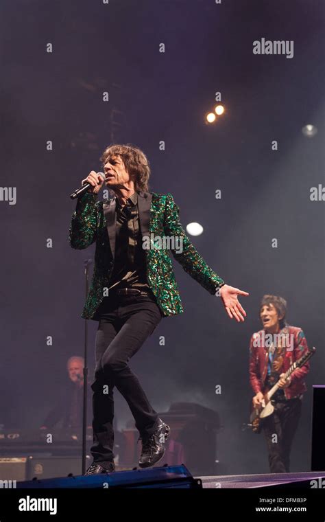 Mick Jagger Of The Rolling Stones On The Pyramid Stage Glastonbury