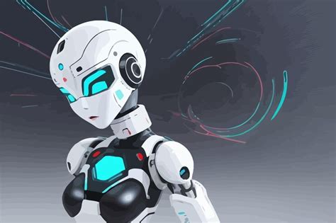 Premium Vector | Humanoid robot housekeeper white background illustration