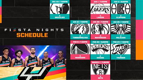 SAN ANTONIO SPURS ANNOUNCE FIESTA CITY EDITION UNIFORM GAME SCHEDULE ...