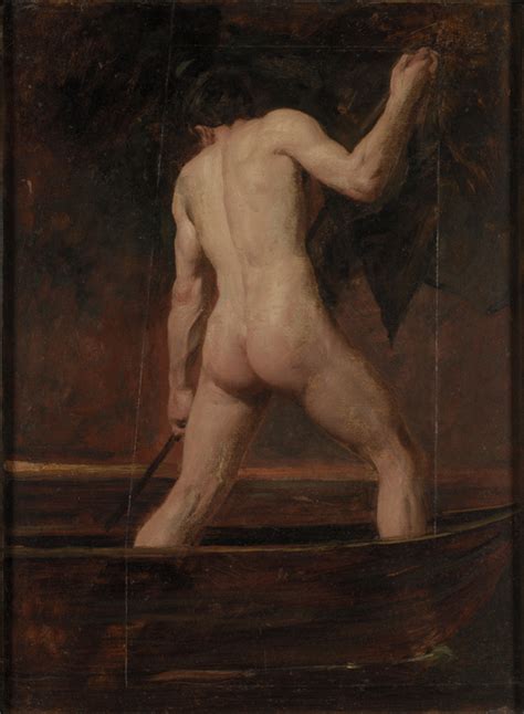 Back View Of A Standing Male Nude In A Boat William Etty Artwork On