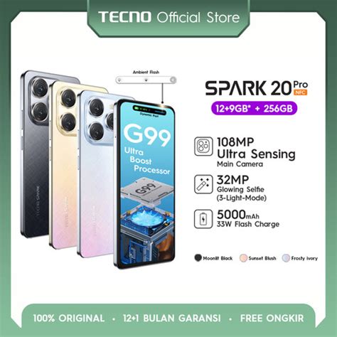 Promo TECNO SPARK 20 Pro NFC 12GB 256GB 108MP 32MP 6 78 AMOLED