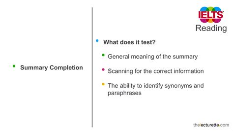 Ielts Reading Summary Completion Ppt