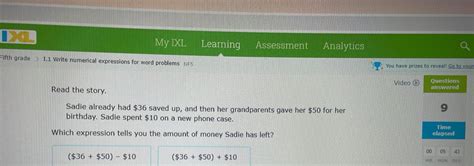 Solved My Ixl Learning Assessment Analytics Fifth Grade I Write