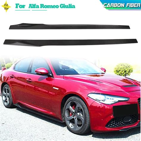 Carbon Fiber Car Side Skirts Body Kits For Alfa Romeo Giulia Standard