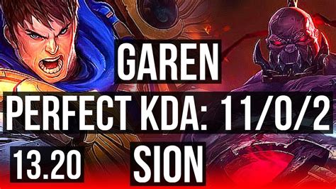 Garen Vs Sion Top 11 0 2 2 0m Mastery 6 Solo Kills Legendary