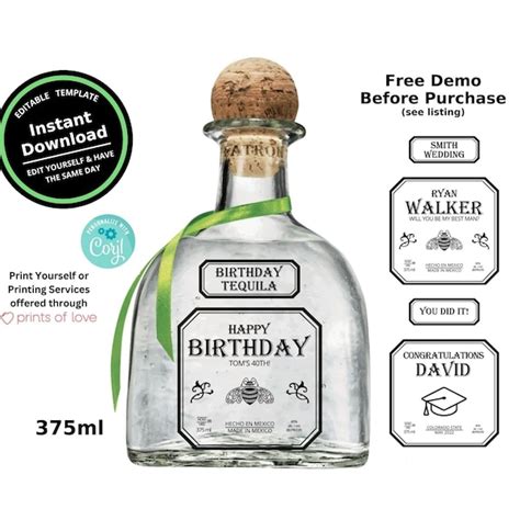 Custom Bottle Labels for Tequila - Etsy