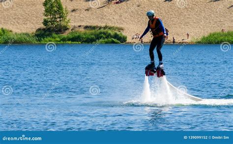 Flyboard. Air Flight by Hoverboard. Editorial Photography - Image of fast, show: 139099152