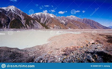 Scenic Mountain Along Lake Pukaki To Mount Cook National Park South