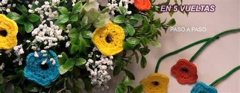 Como tejer flores de 5 pétalos a ganchillo o crochet Labores y Punto