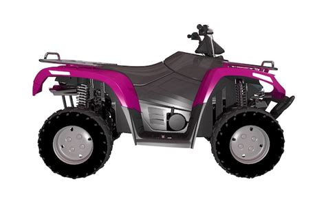 Premium Photo | Pink atv bike side view