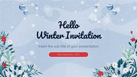 Hello Winter Invitation Free Google Slides Powerpoint Template