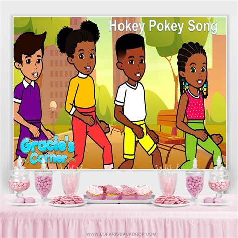 Hokey Pokey Song Dancing Gracies Corner Backdrop - Lofaris