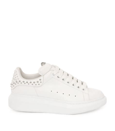 Alexander Mcqueen White Leather Studded Heel Oversized Sneakers