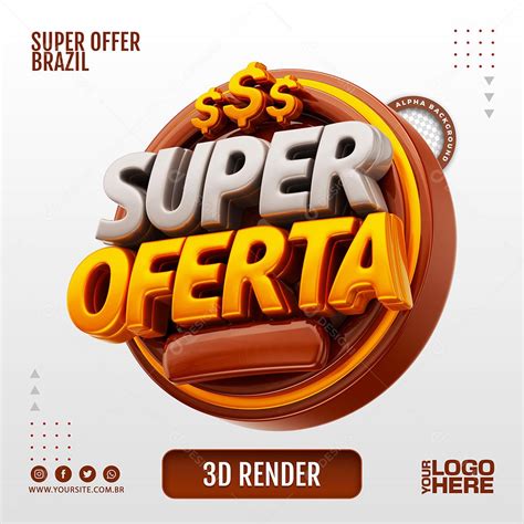 Super Ofertas Selo 3D Para Composição PSD download Designi