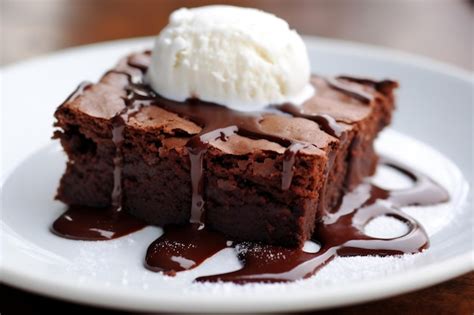 Premium Ai Image Decadent Delight Chocolate Brownie Bliss Generative Ai