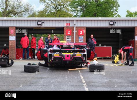 Ferrari Challenge Race Car In The Pits Between Qualifying Sessions At