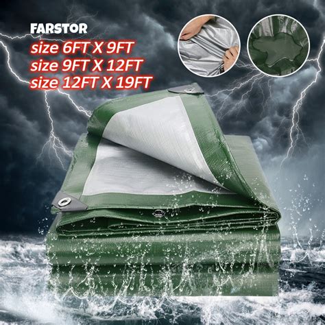 Trapal Lona Makapal Waterproof 6FTx9FT With Holes Tolda Tarpaulin Car