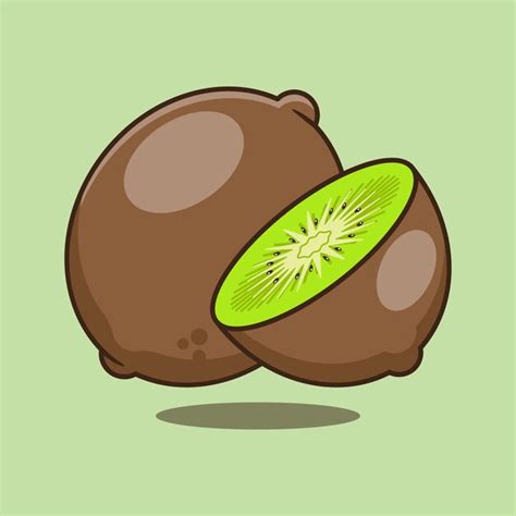 Ilustração em vetor desenho animado kiwi Vetor Premium